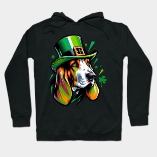 Basset Hound's Festive Saint Patrick's Day Portrait Hoodie